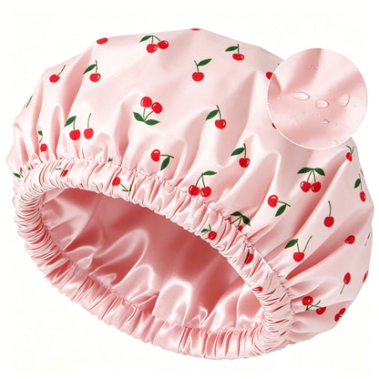 Satin-Lined Hair Protection Shower Cap
