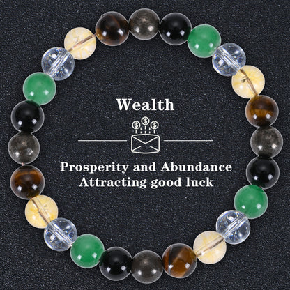 Money Bracelet with Black Onyx and Tiger's Eye