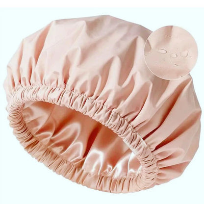 Satin-Lined Hair Protection Shower Cap