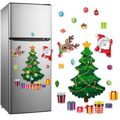 Christmas Refrigerator Magnets, DIY Fridge Santa Reindeer Snowman for Fridge Garage Kitchen Metal Door Christmas Decoration