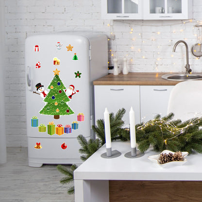 Christmas Refrigerator Magnets, DIY Fridge Santa Reindeer Snowman for Fridge Garage Kitchen Metal Door Christmas Decoration