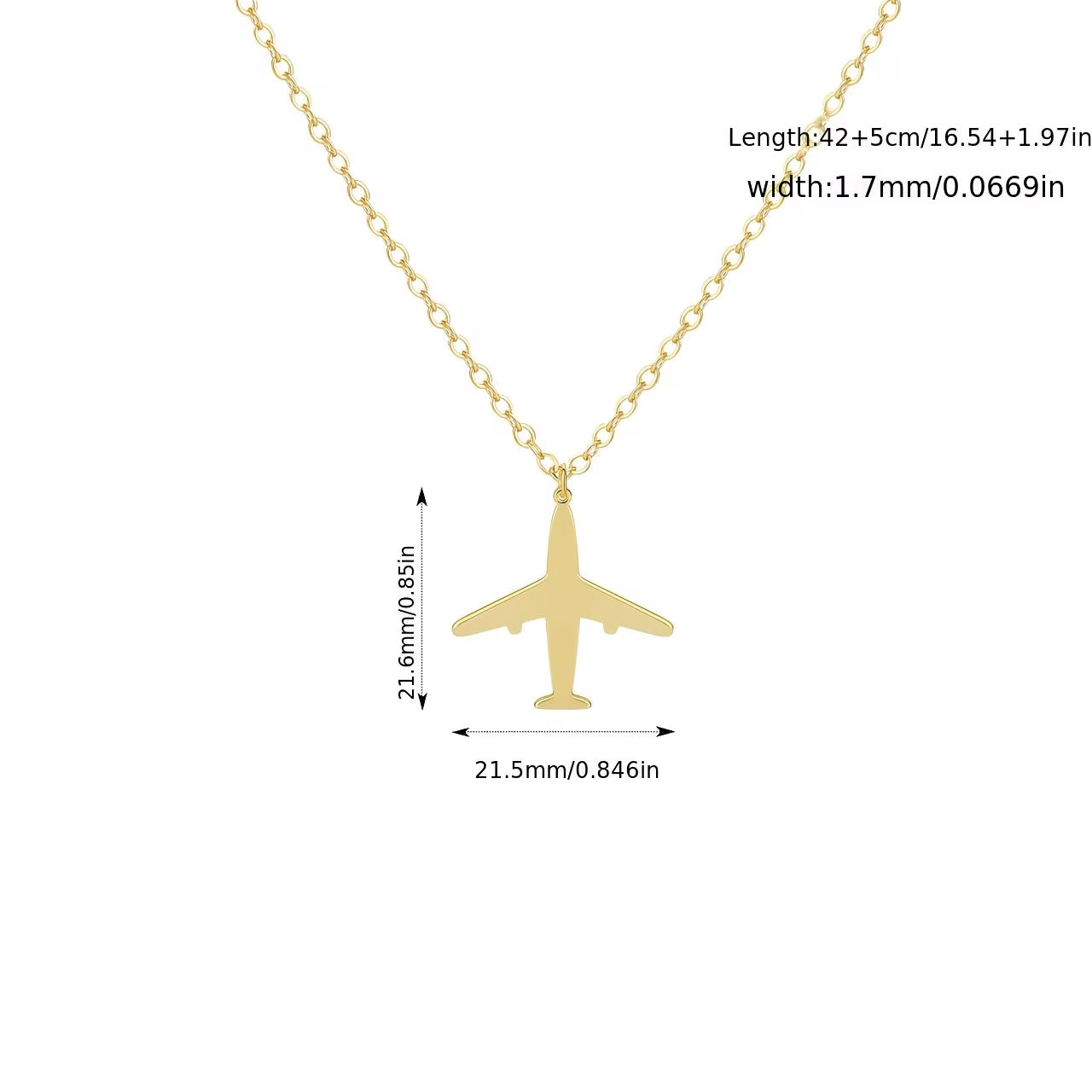 Airplane Necklace | 14-inch Collar Chain & 16-inch fashionable Chain