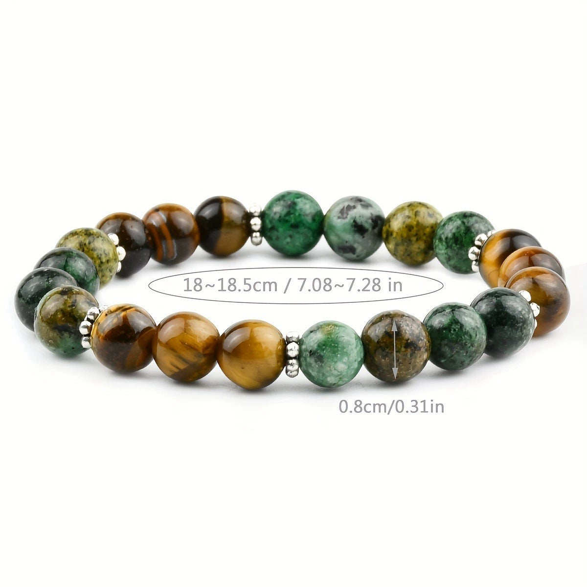 Wild Resolve Tiger Eye & Green Stone Bracelet
