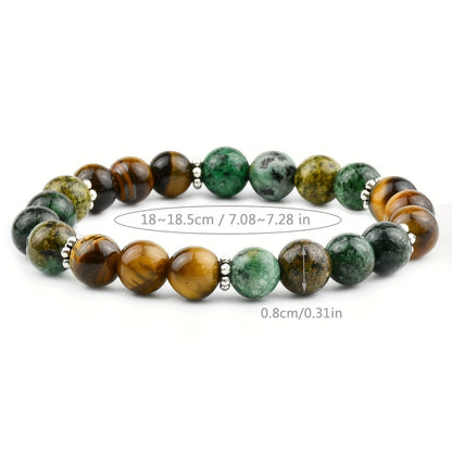 Wild Resolve Tiger Eye & Green Stone Bracelet