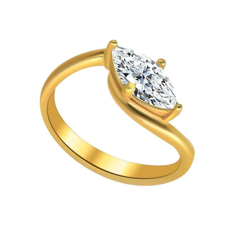 Rippling Romance Marquise Solitaire Ring