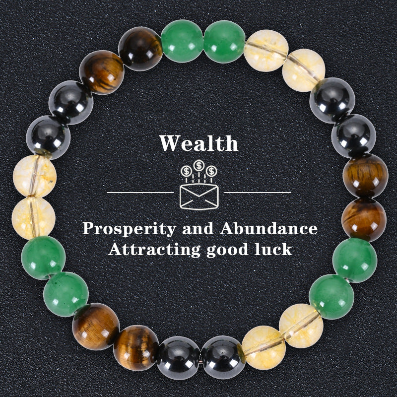Money Bracelet with Black Onyx and Tiger's Eye