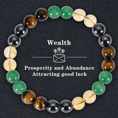 Money Bracelet with Black Onyx and Tiger's Eye