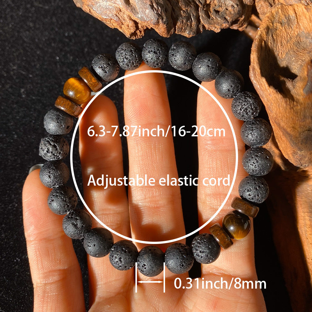 Quiet Ambition Tiger Eye & Lava Stone Bracelet