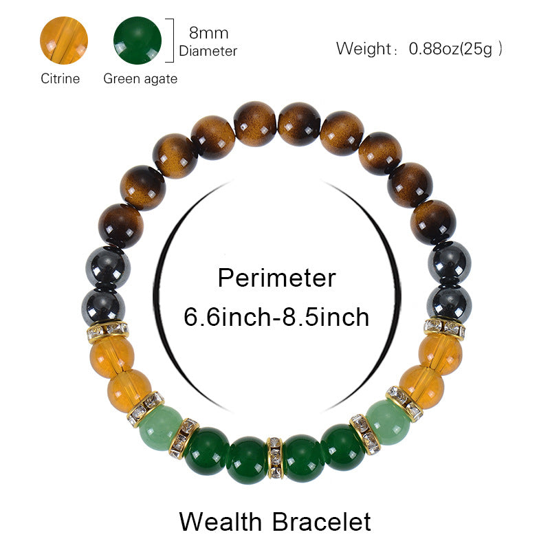 Money Bracelet with Black Onyx and Tiger's Eye