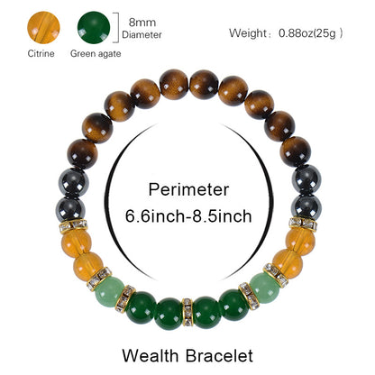 Money Bracelet with Black Onyx and Tiger's Eye
