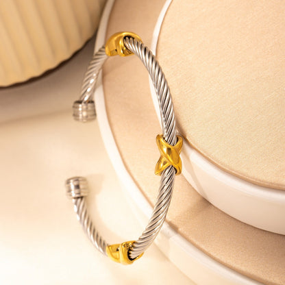 Adjustable Cable & Chain Bracelet Set