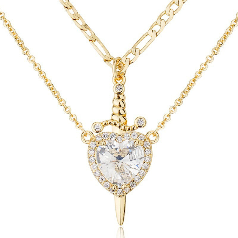 Sacred Heart Dagger Necklace