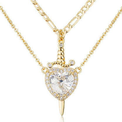 Sacred Heart Dagger Necklace