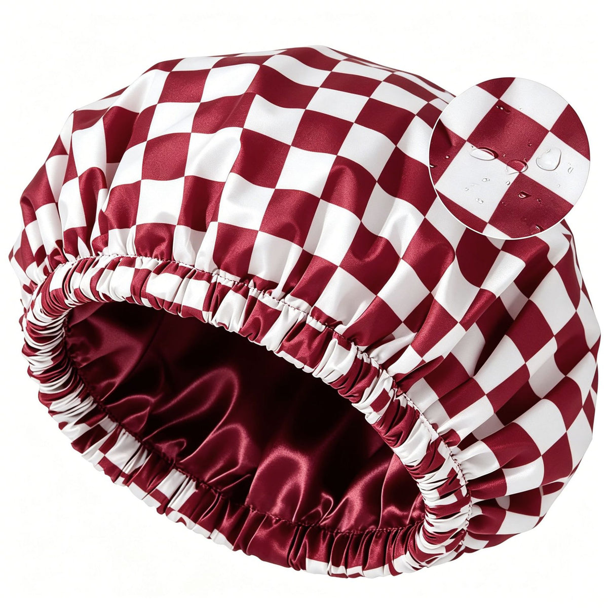Satin-Lined Hair Protection Shower Cap