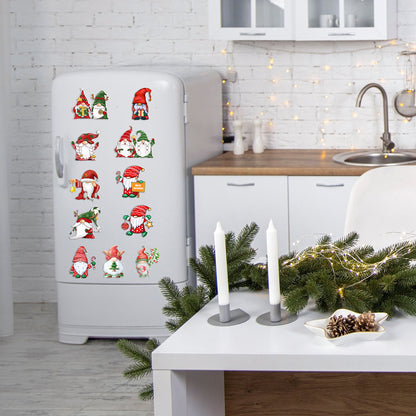 Christmas Refrigerator Magnets, DIY Fridge Santa Reindeer Snowman for Fridge Garage Kitchen Metal Door Christmas Decoration