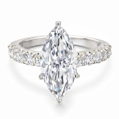 3.5ct Marquise Cut 14K Gold Plated Engagement Ring