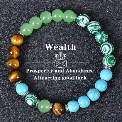 Money Bracelet with Black Onyx and Tiger's Eye