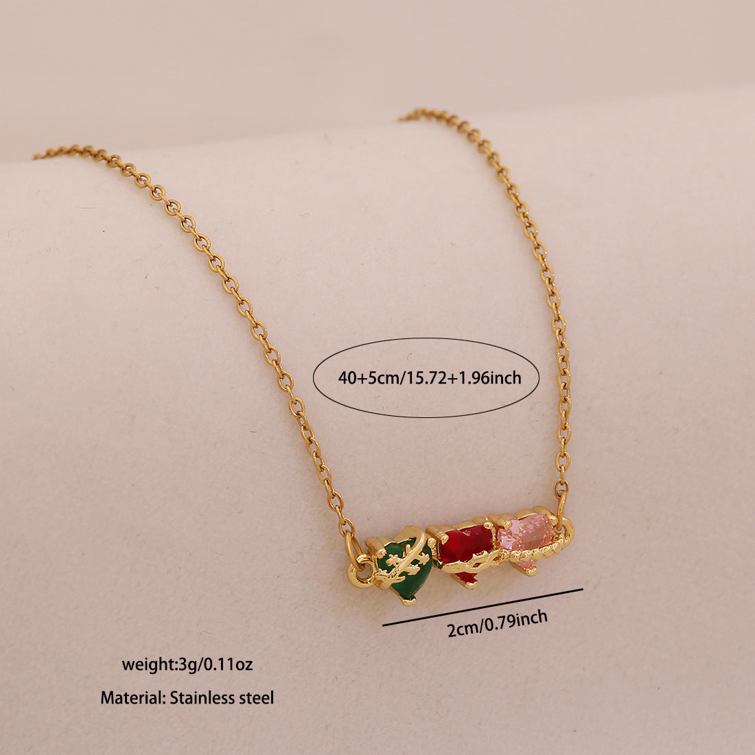 Three Sacred Hearts Necklace & Bracelet