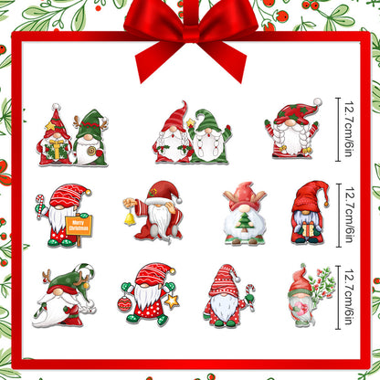 Christmas Refrigerator Magnets, DIY Fridge Santa Reindeer Snowman for Fridge Garage Kitchen Metal Door Christmas Decoration