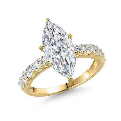 3.5ct Marquise Cut 14K Gold Plated Engagement Ring