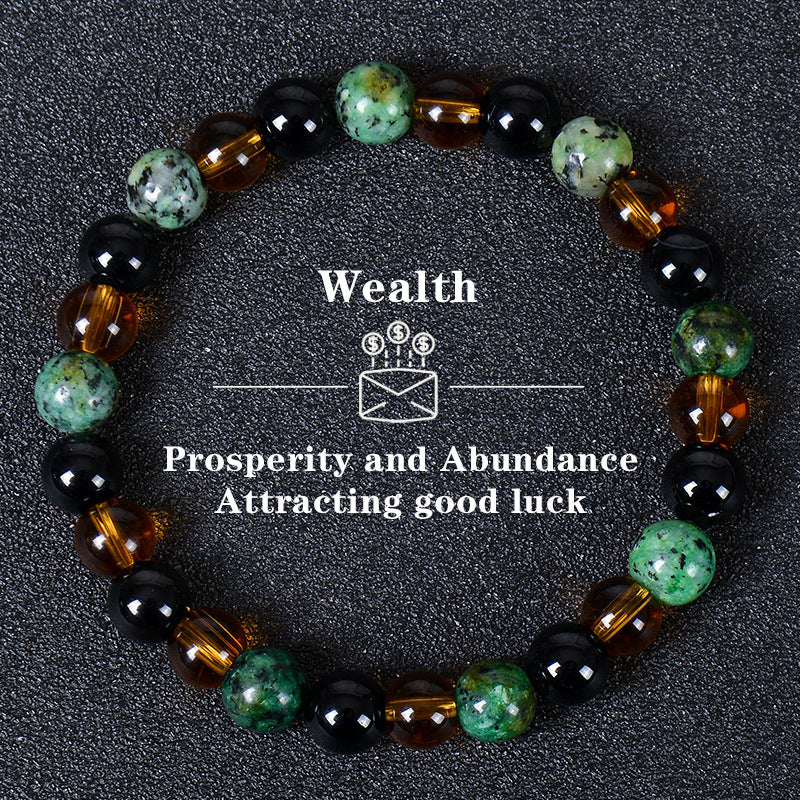 Money Bracelet with Black Onyx and Tiger's Eye