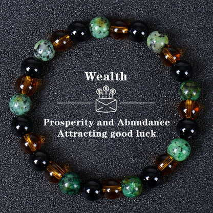 Money Bracelet with Black Onyx and Tiger's Eye