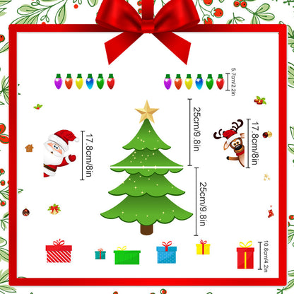 Christmas Refrigerator Magnets, DIY Fridge Santa Reindeer Snowman for Fridge Garage Kitchen Metal Door Christmas Decoration