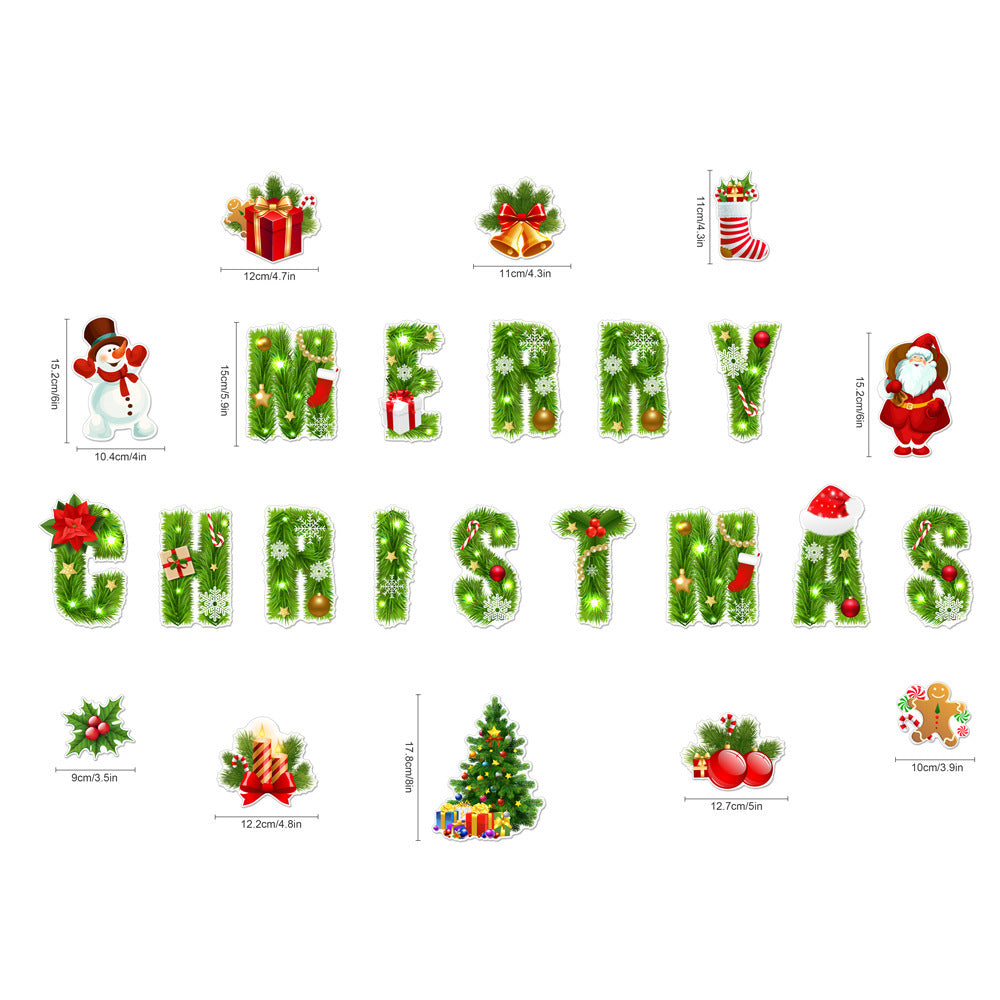 Christmas Refrigerator Magnets, DIY Fridge Santa Reindeer Snowman for Fridge Garage Kitchen Metal Door Christmas Decoration