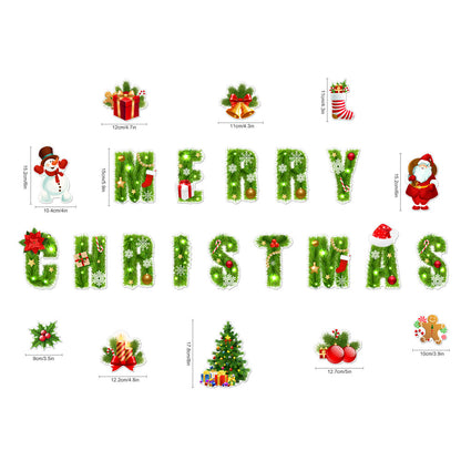 Christmas Refrigerator Magnets, DIY Fridge Santa Reindeer Snowman for Fridge Garage Kitchen Metal Door Christmas Decoration