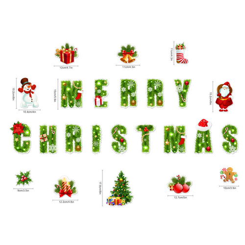 Christmas Refrigerator Magnets, DIY Fridge Santa Reindeer Snowman for Fridge Garage Kitchen Metal Door Christmas Decoration