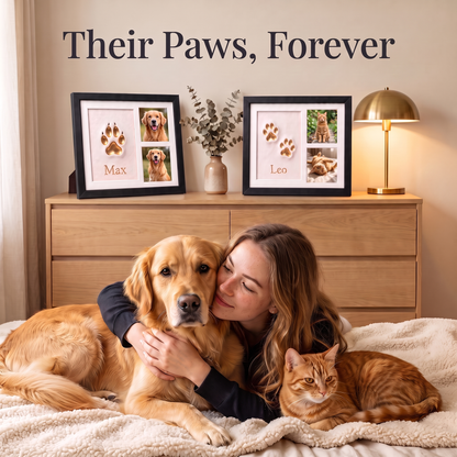 Pet Paw Print Keepsake Frame Forever in Our Hearts
