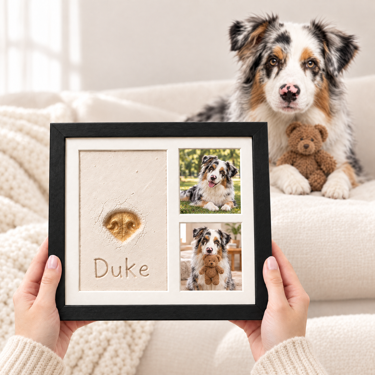 Pet Paw Print Keepsake Frame Forever in Our Hearts