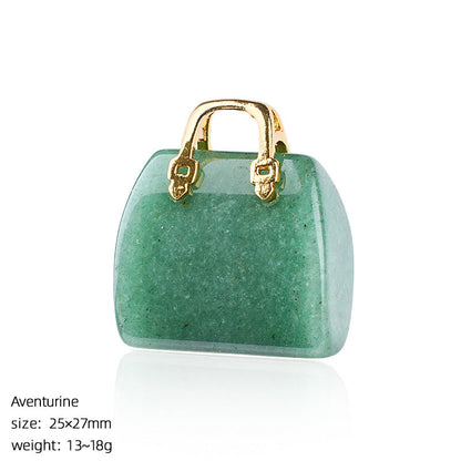 Mini Natural Crystal Handbag Charms – DIY Jewelry Pendants