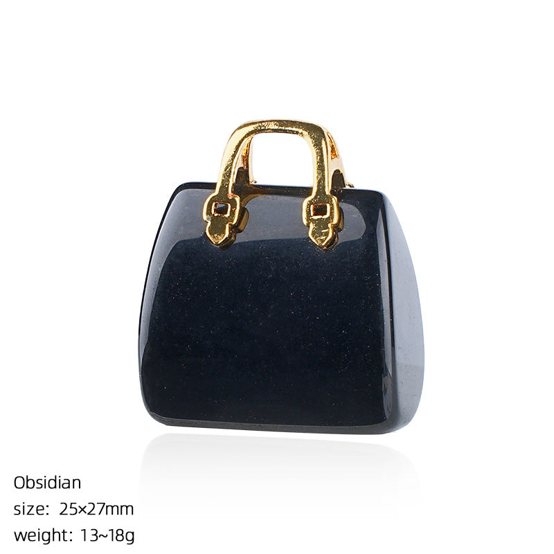 Mini Natural Crystal Handbag Charms – DIY Jewelry Pendants