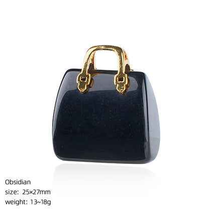 Mini Natural Crystal Handbag Charms – DIY Jewelry Pendants