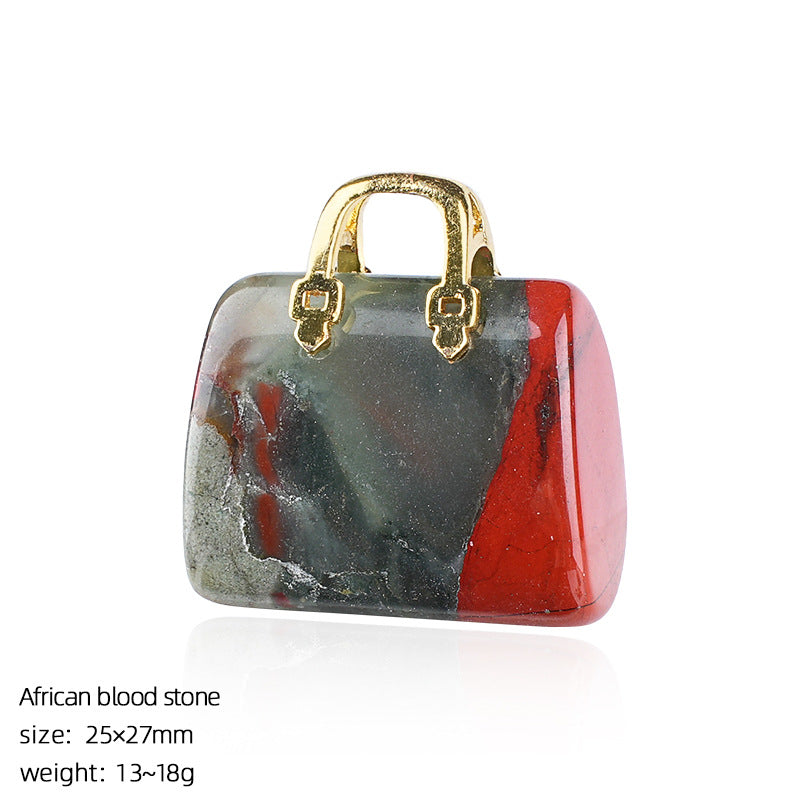 Mini Natural Crystal Handbag Charms – DIY Jewelry Pendants
