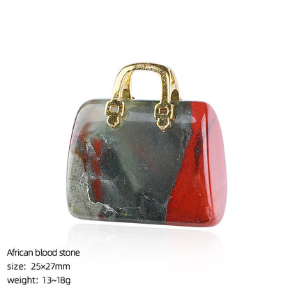 Mini Natural Crystal Handbag Charms – DIY Jewelry Pendants