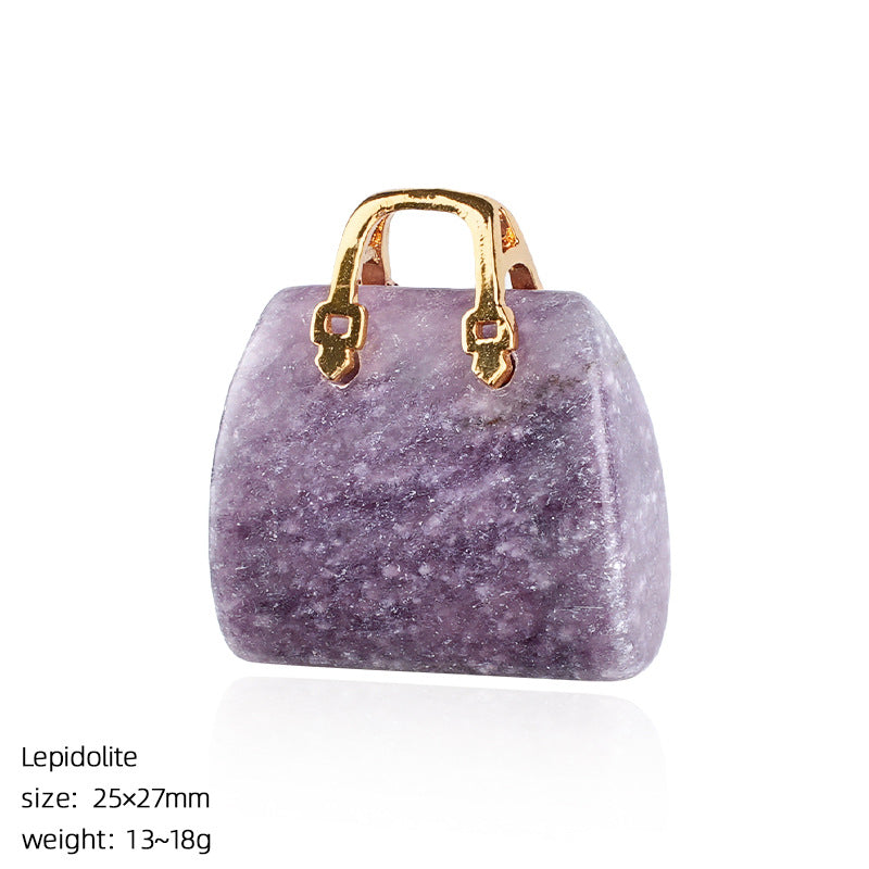 Mini Natural Crystal Handbag Charms – DIY Jewelry Pendants