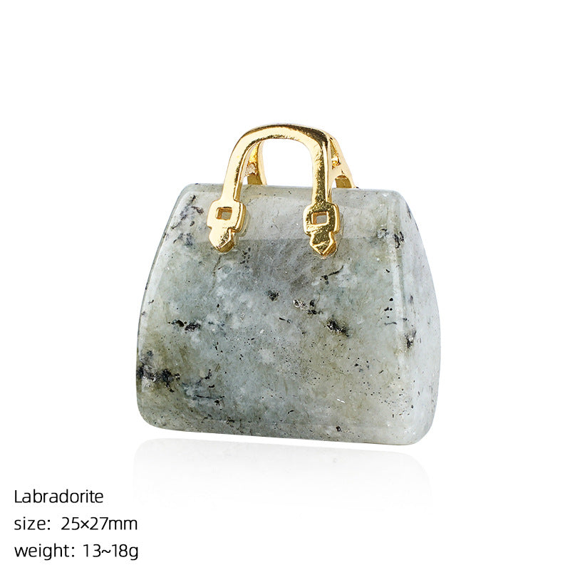Mini Natural Crystal Handbag Charms – DIY Jewelry Pendants