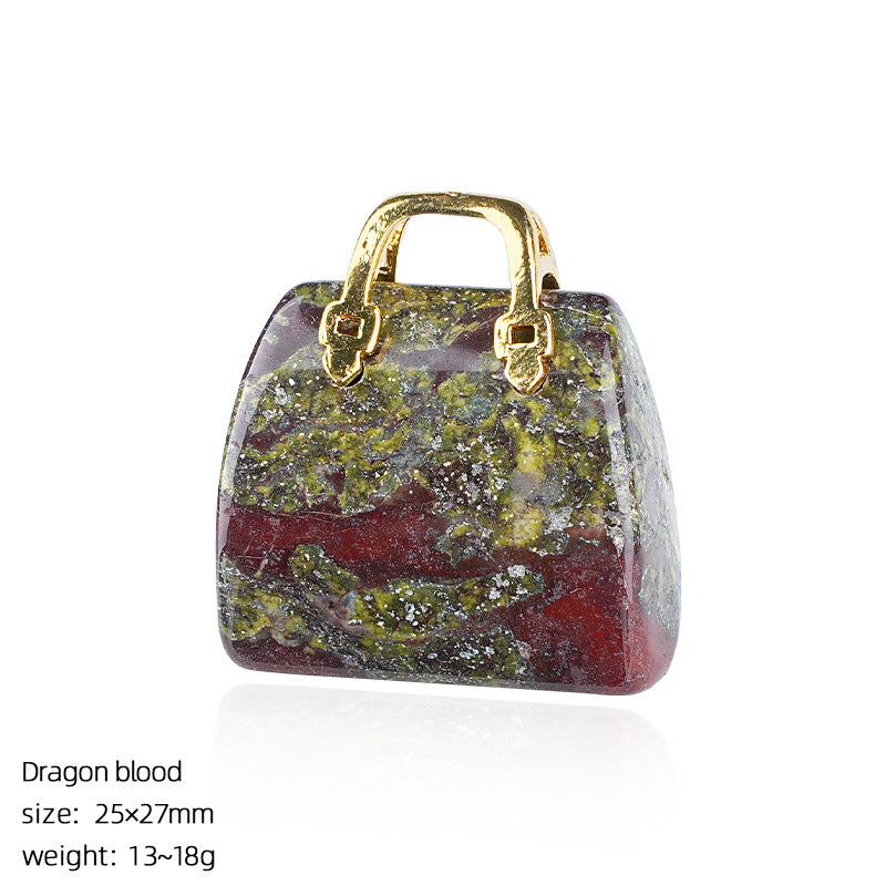Mini Natural Crystal Handbag Charms – DIY Jewelry Pendants