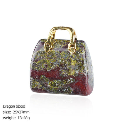 Mini Natural Crystal Handbag Charms – DIY Jewelry Pendants