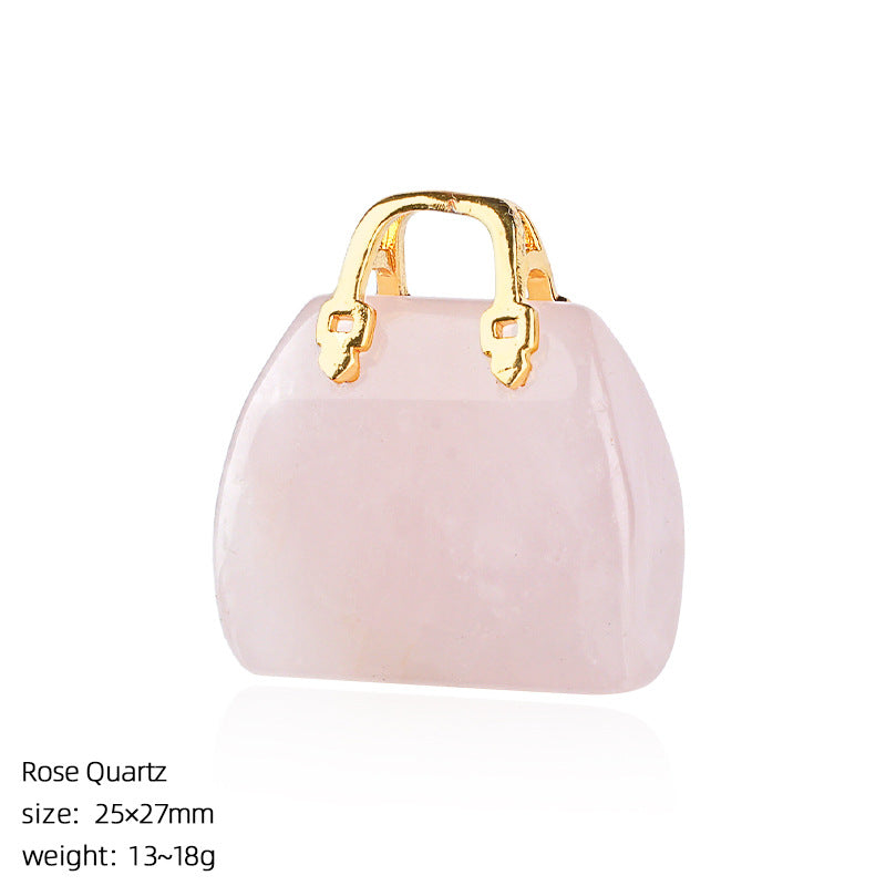 Mini Natural Crystal Handbag Charms – DIY Jewelry Pendants