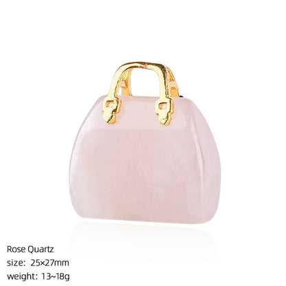 Mini Natural Crystal Handbag Charms – DIY Jewelry Pendants