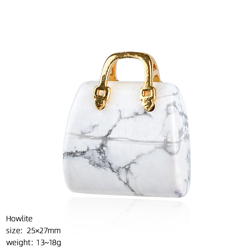 Mini Natural Crystal Handbag Charms – DIY Jewelry Pendants