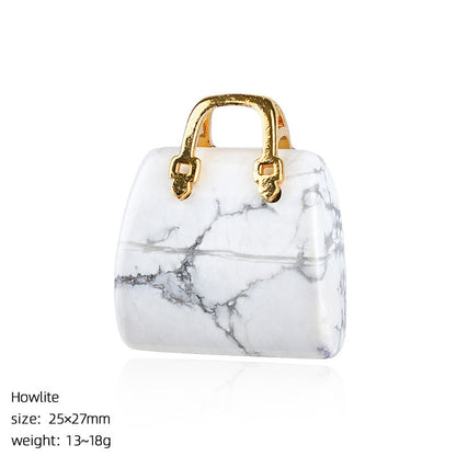 Mini Natural Crystal Handbag Charms – DIY Jewelry Pendants