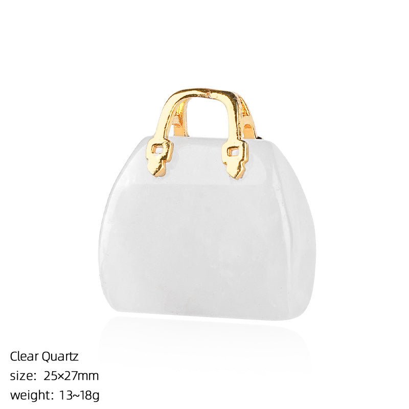 Mini Natural Crystal Handbag Charms – DIY Jewelry Pendants