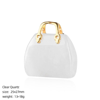 Mini Natural Crystal Handbag Charms – DIY Jewelry Pendants