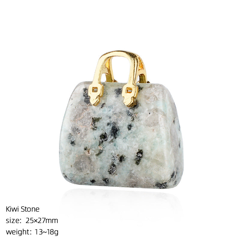 Mini Natural Crystal Handbag Charms – DIY Jewelry Pendants