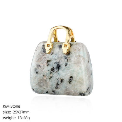 Mini Natural Crystal Handbag Charms – DIY Jewelry Pendants