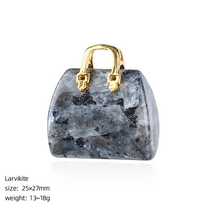 Mini Natural Crystal Handbag Charms – DIY Jewelry Pendants